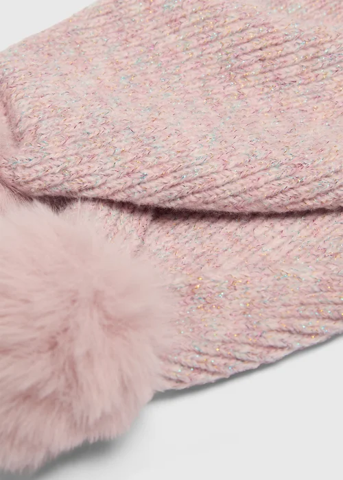 Girls Pink Sparkle Hat, Gloves & Scarf Set (3-13yrs) - 7-10 Yrs Image 2