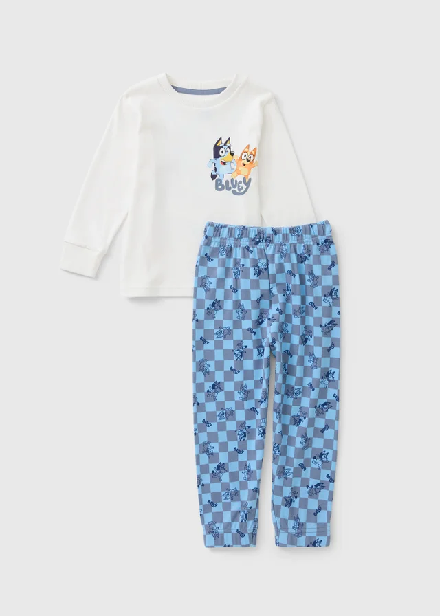 Bluey Boys Cream Check Pyjama Set (1-7yrs)