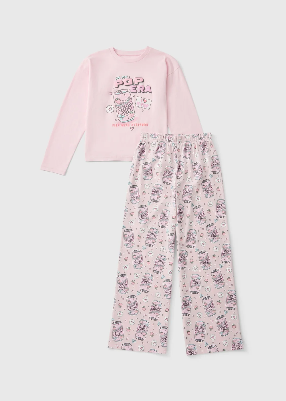 KPop Girls Pink Long Sleeve Pyjama Set (7-13yrs) - 9 Yrs Image 1