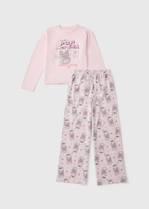 KPop Girls Pink Long Sleeve Pyjama Set (7-13yrs) - 9 Yrs Image 1