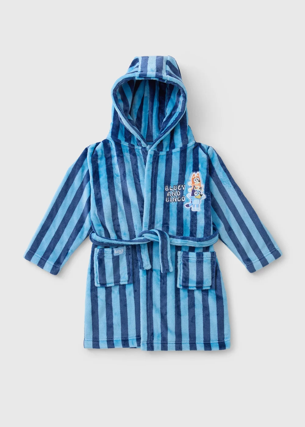 Bluey Kids Blue Stripe Bluey & Bingo Dressing Gown (1-7yrs) - 1-1.5 Yrs Image 1