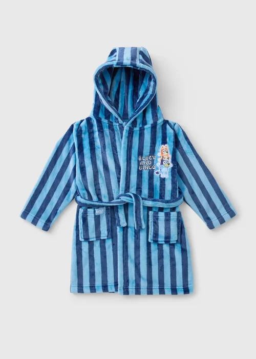 Bluey Kids Blue Stripe Bluey & Bingo Dressing Gown (1-7yrs) - 1-1.5 Yrs Image 1