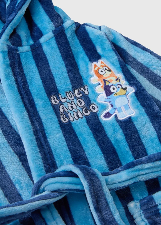 Bluey Kids Blue Stripe Bluey & Bingo Dressing Gown (1-7yrs)