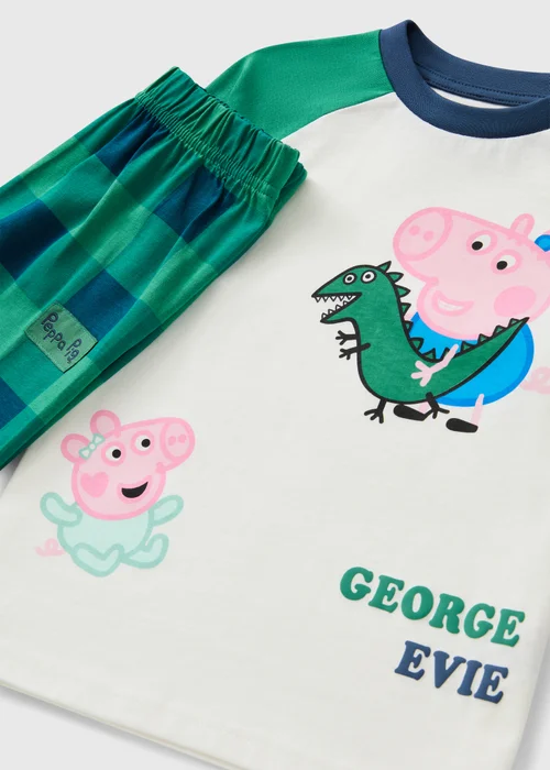 Peppa Pig George Boys Cream Check Pyjama Set (1-5 Yrs) - 1-1.5 Yrs Image 2