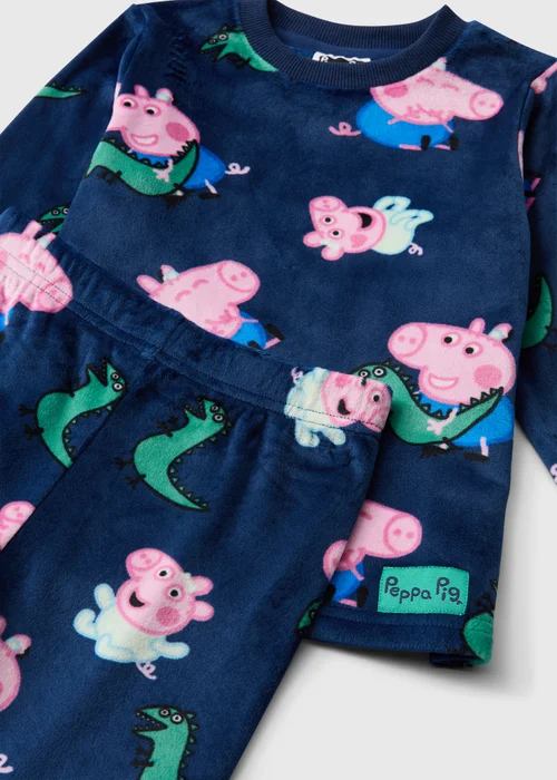 Disney Boys Navy George Pig Fleece Pyjamas (1-5 yrs) - 1-1.5 Yrs Image 2