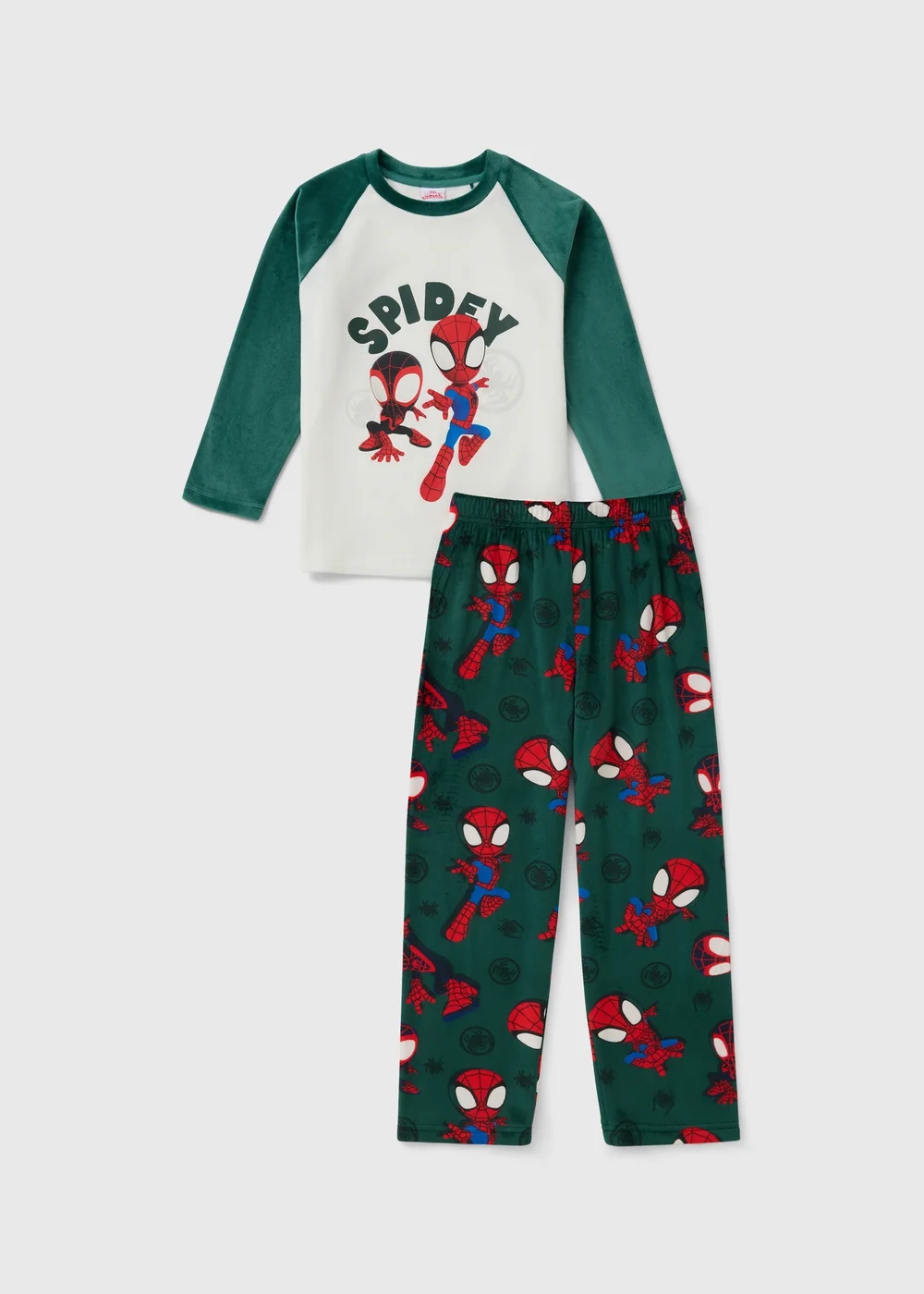 Disney Boys Green Spidey Fleece Pyjamas (1-7 Yrs) - 1-1.5 Yrs Image 1