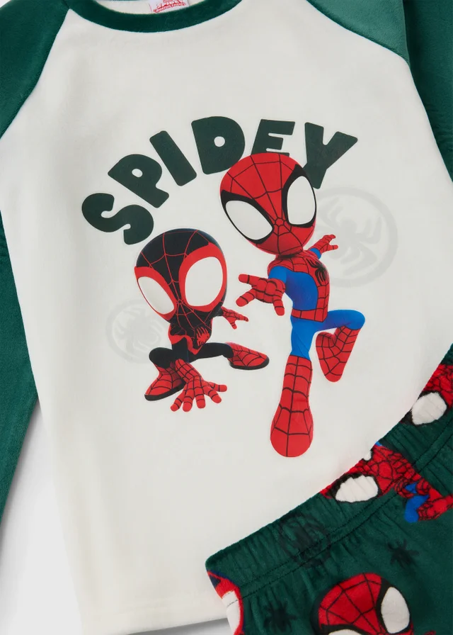 Disney Boys Green Spidey Fleece Pyjamas (1-7 Yrs)