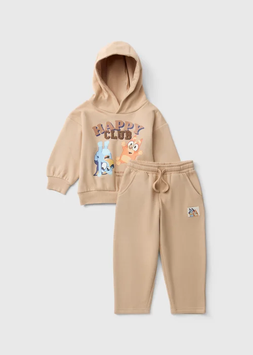 Boys Beige Bluey Hoodie & Joggers Set (1-7 Yrs) - 1-1.5 Yrs Image 1