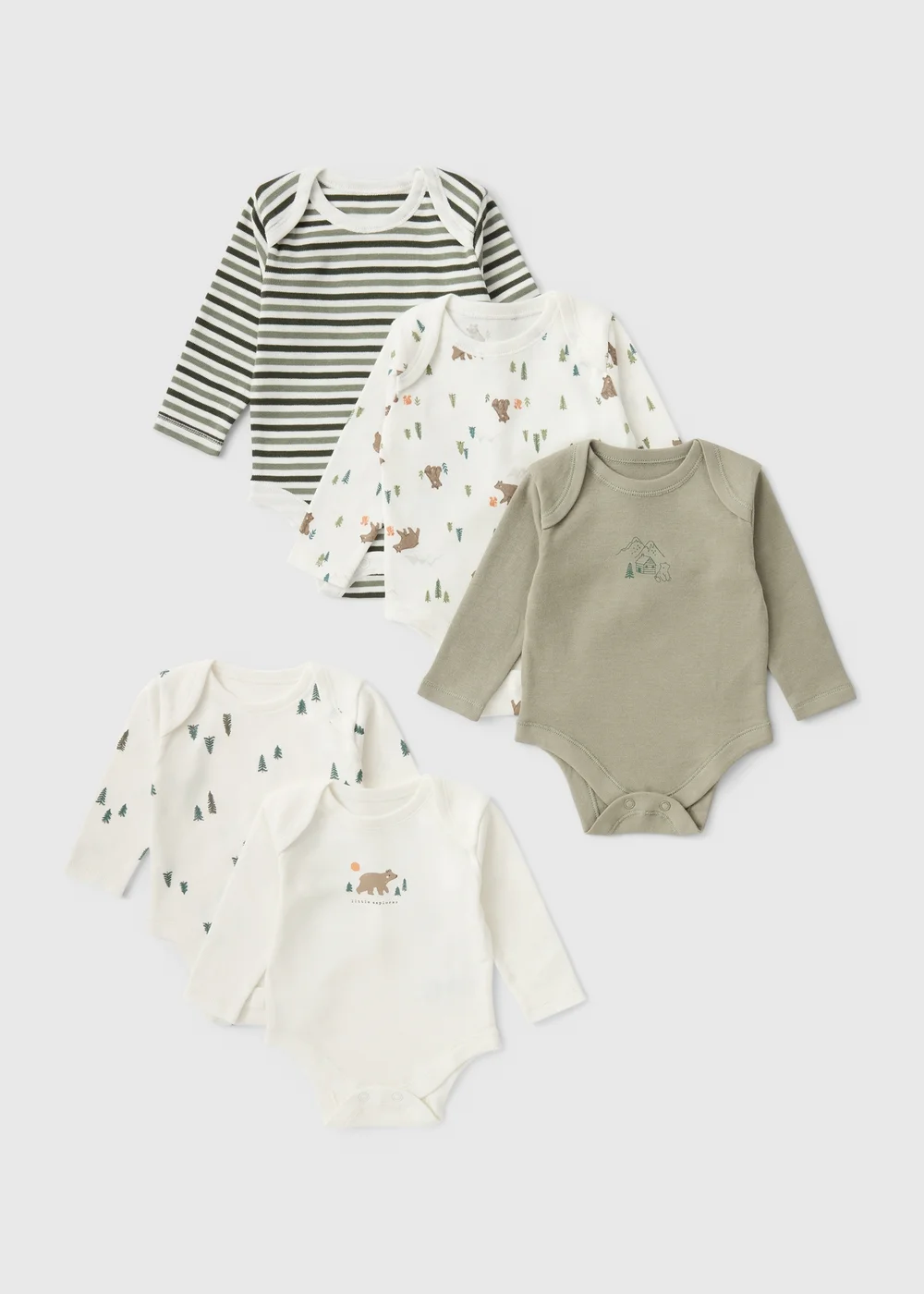 5 Pack Baby Green Adventure Body Suits (0-23mths) - First Size Image 1