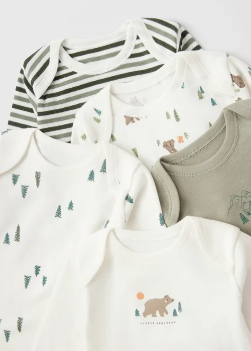 5 Pack Baby Green Adventure Body Suits (0-23mths) - First Size Image 2