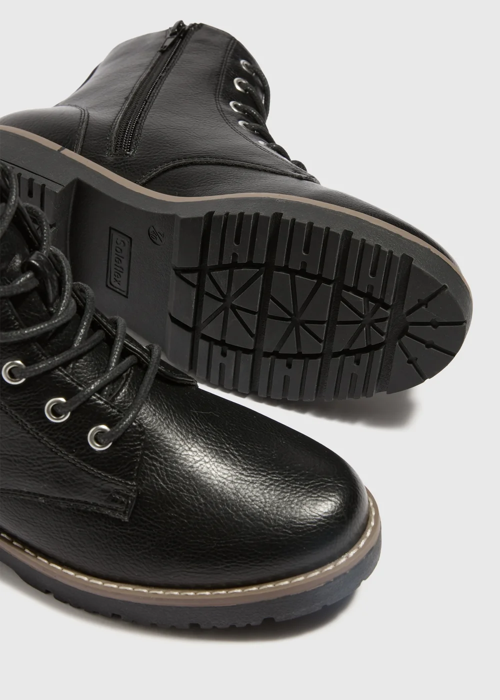 Black Lace Up Boots - 3 Image 2
