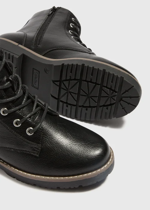 Black Lace Up Boots - 3 Image 2