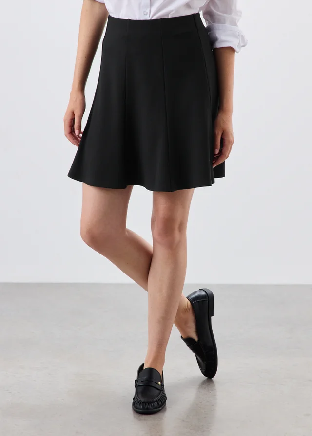 Black Ponte Flippy Mini Skirt