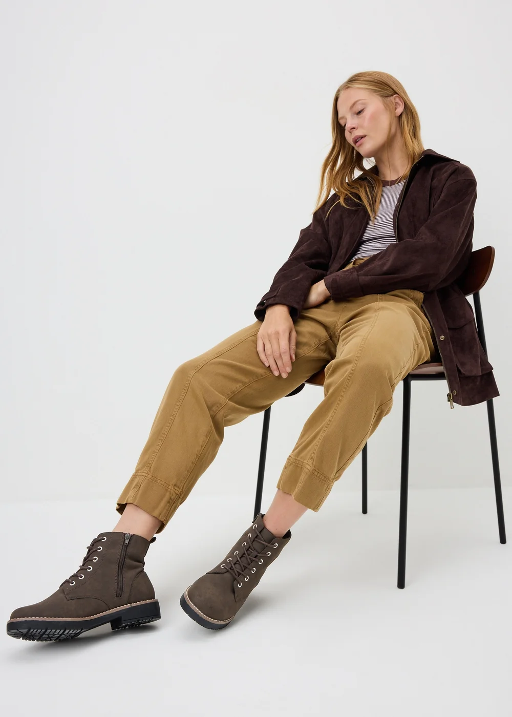 Brown Lace Up Boots - 3 Image 1