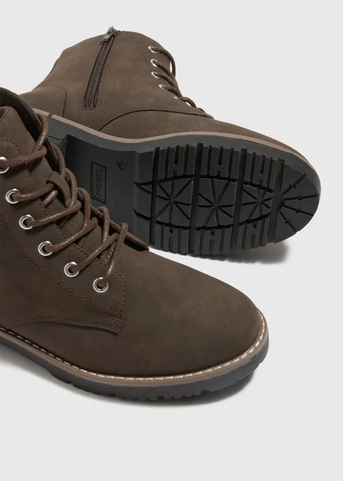 Brown Lace Up Boots - 3 Image 3
