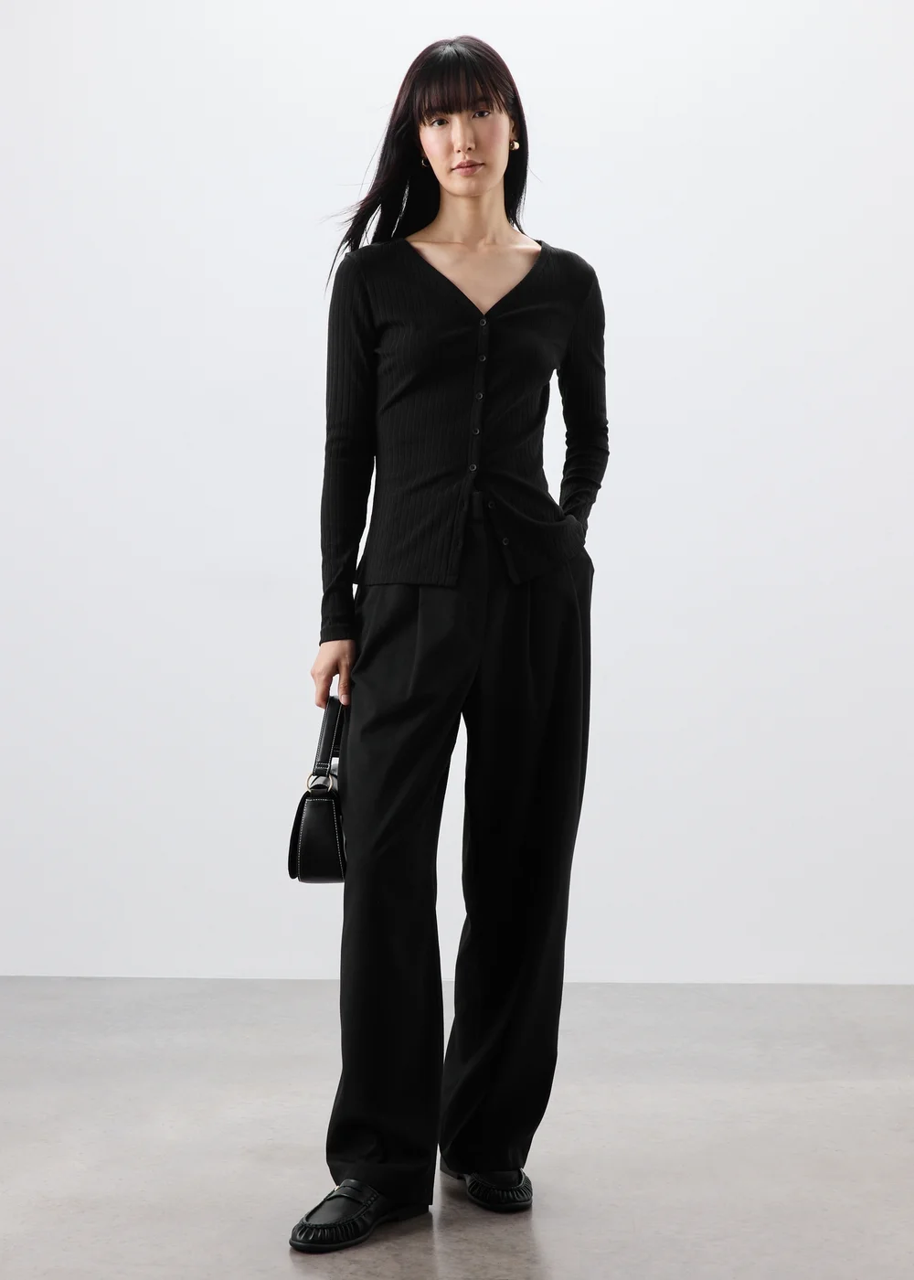 Black Co Ord Front Button Cardigan - 14 Image 4