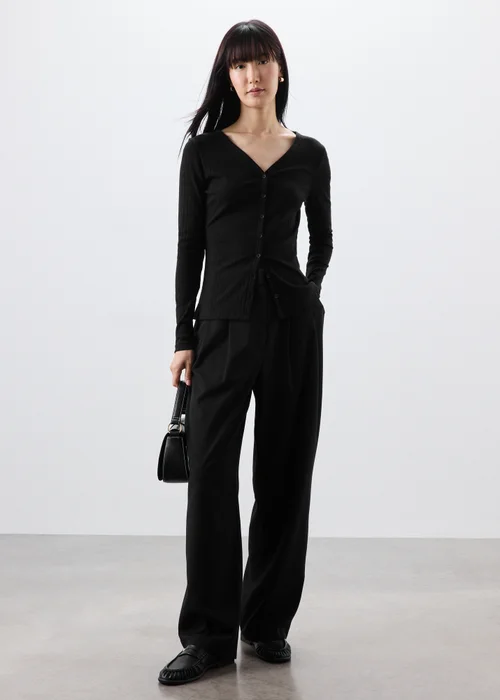 Black Co Ord Front Button Cardigan - 14 Image 4