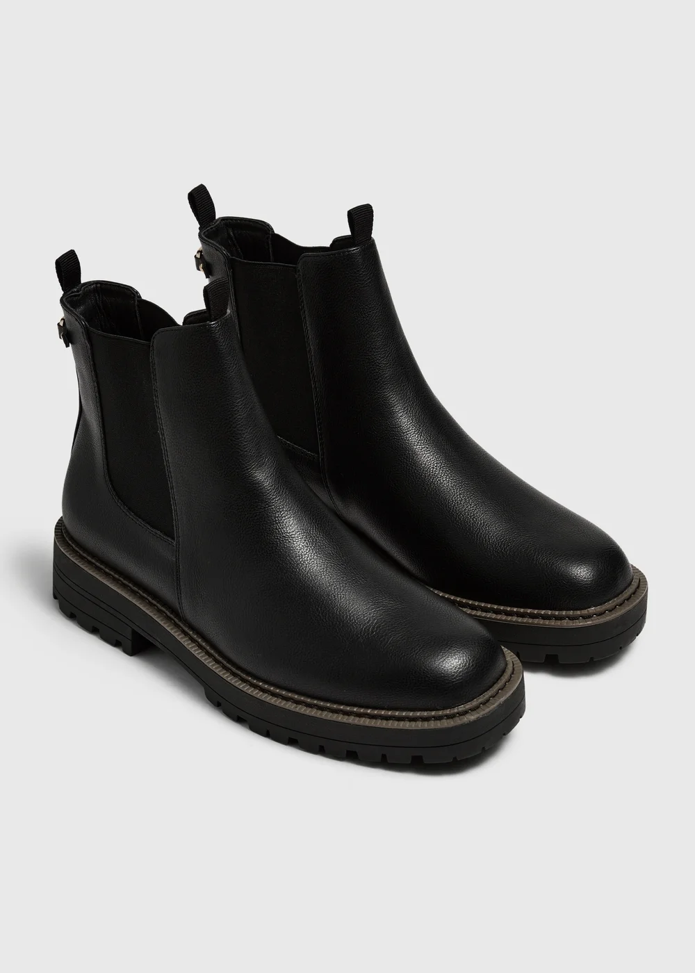 Black Faux Leather Chelsea Boot - 3 Image 2