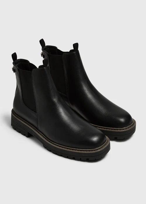Black Faux Leather Chelsea Boot - 3 Image 2