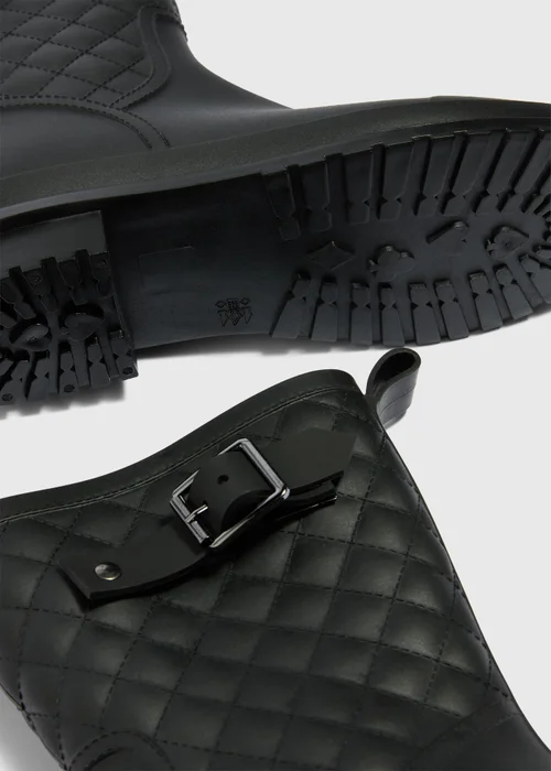 Black Quilted Wellies - 4 Image 2