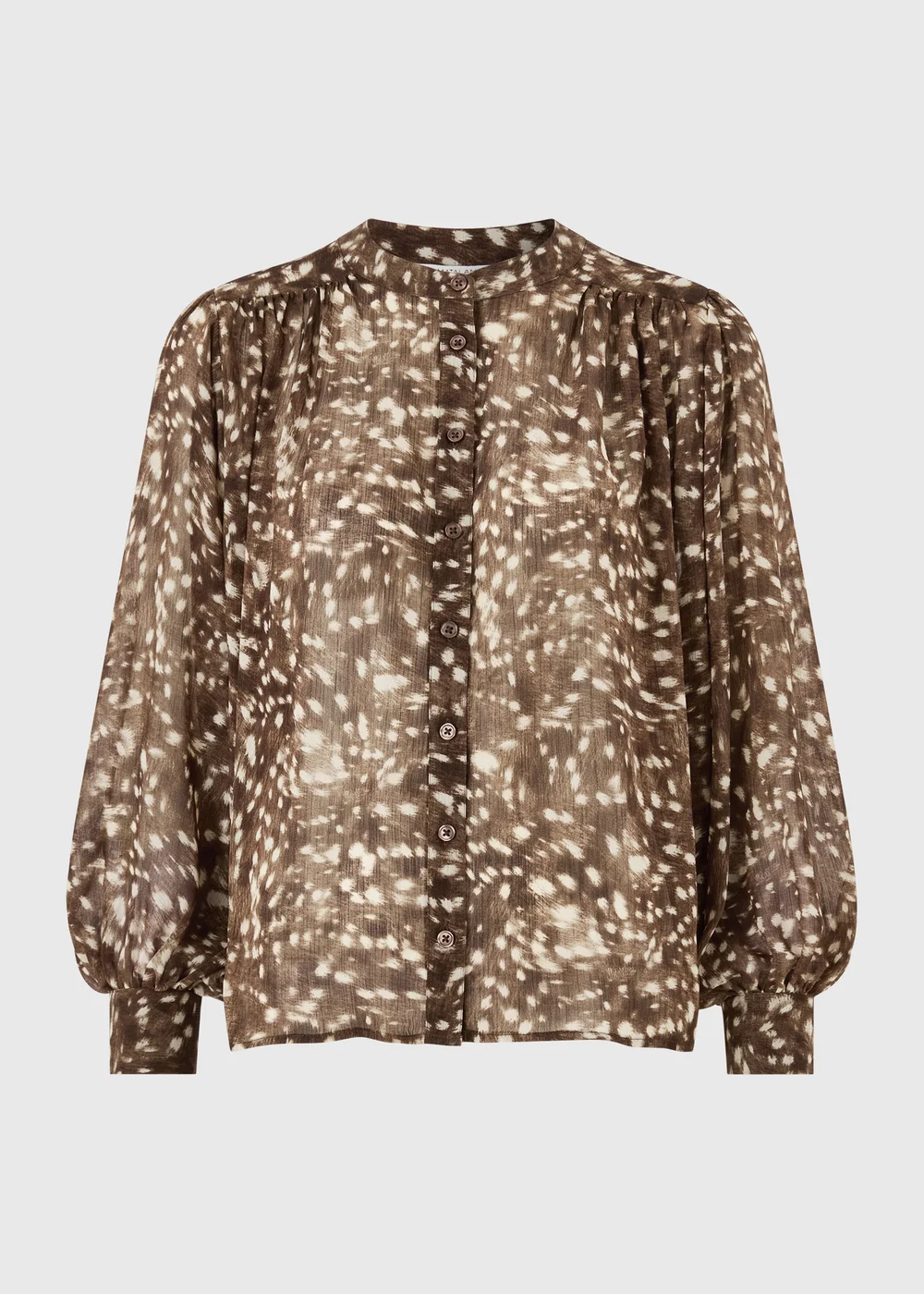 Brown Deer Print Animal Co Ord Blouse - 8 Image 5