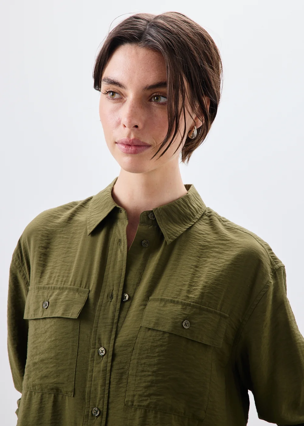 Khaki Utility Pocket Shirt - 8 Image 3