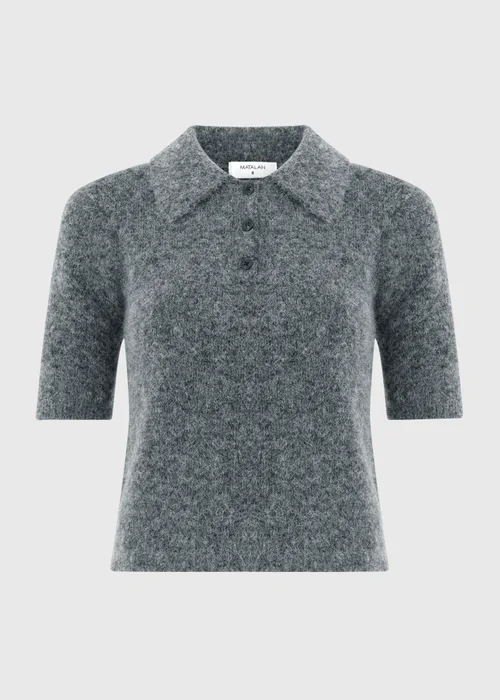 Charcoal Marl Fluffy Collared Jumper - 10 Image 4