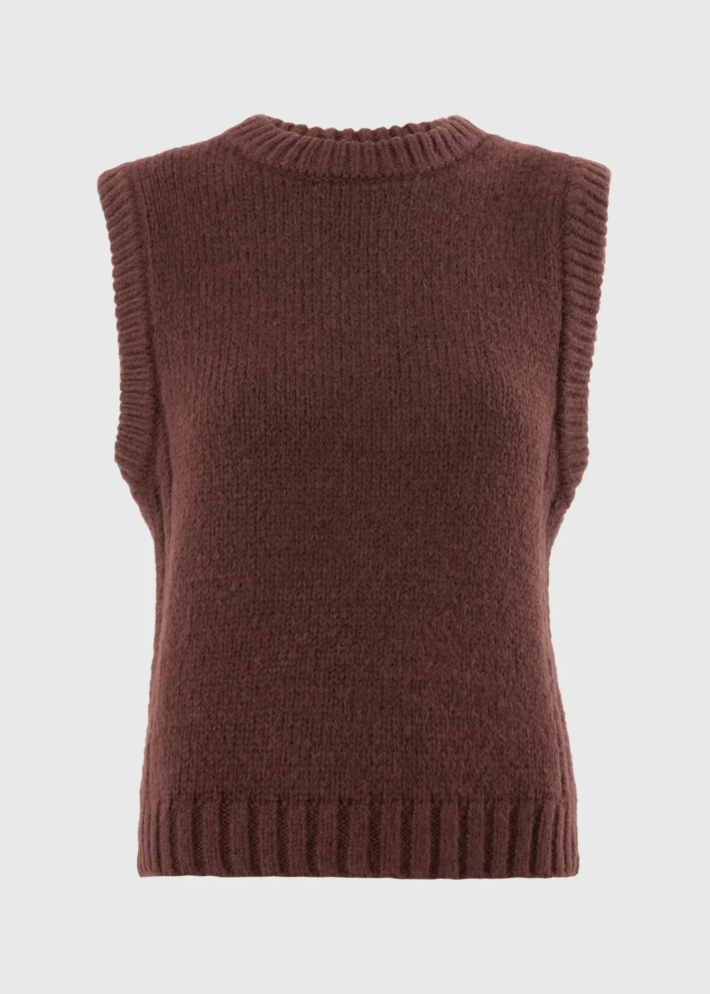 Brown Knitted Tank Top - XS Image 1