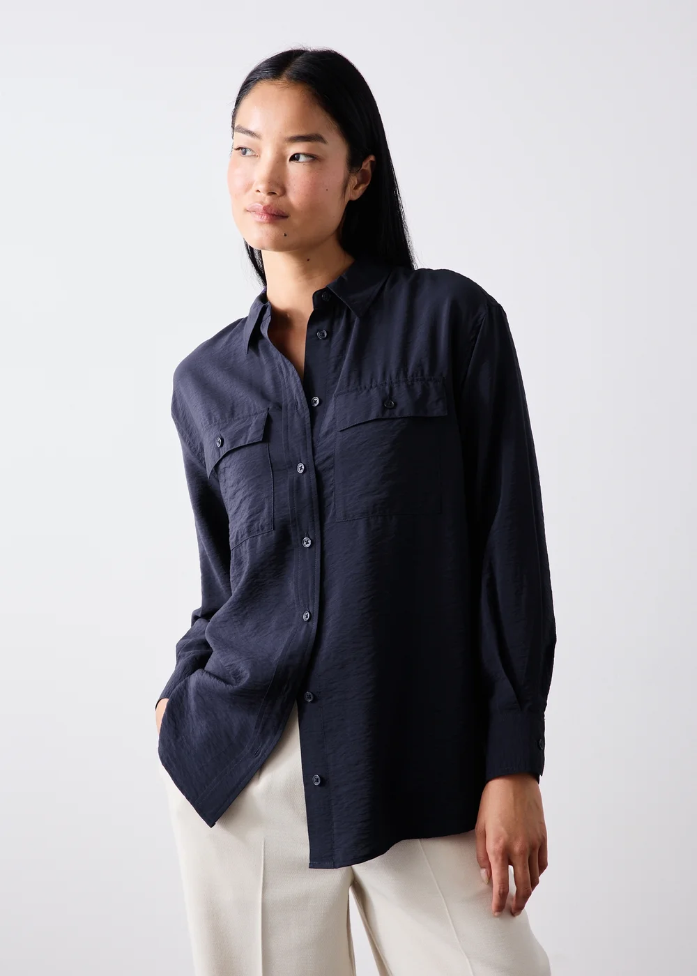 Navy Double Pocket Shirt - 8 Image 1