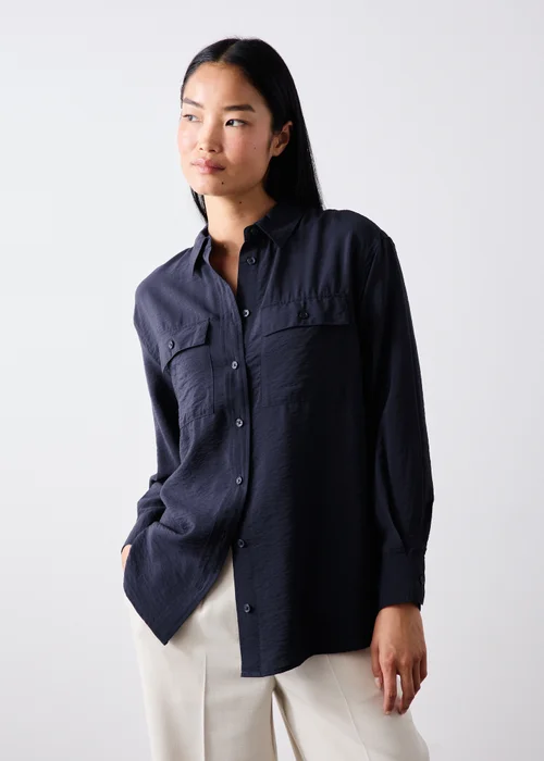 Navy Double Pocket Shirt - 8 Image 1