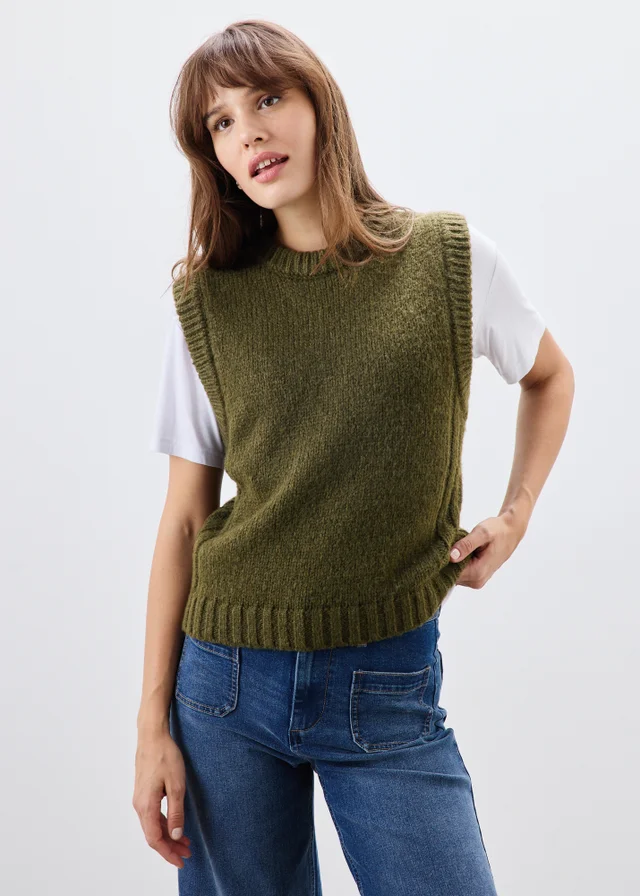 Khaki Knitted Tank Top