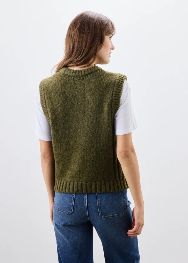Khaki Knitted Tank Top