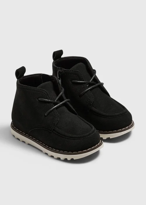 Boys Black Apron Front Boots (Younger 4-12) - 4 Infants Image 1