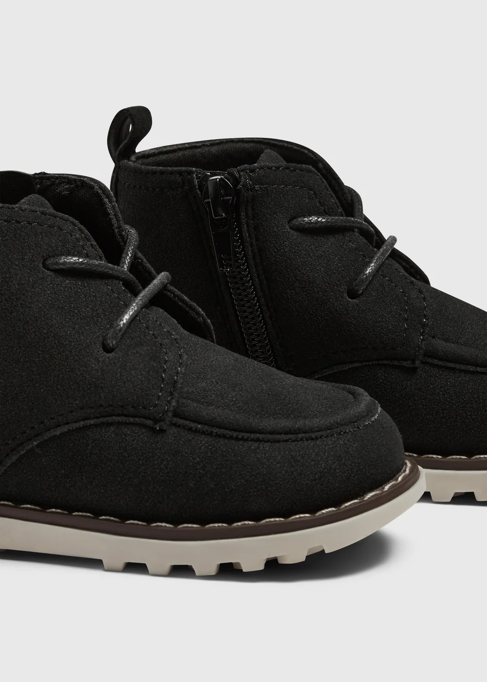 Boys Black Apron Front Boots (Younger 4-12) - 4 Infants Image 2