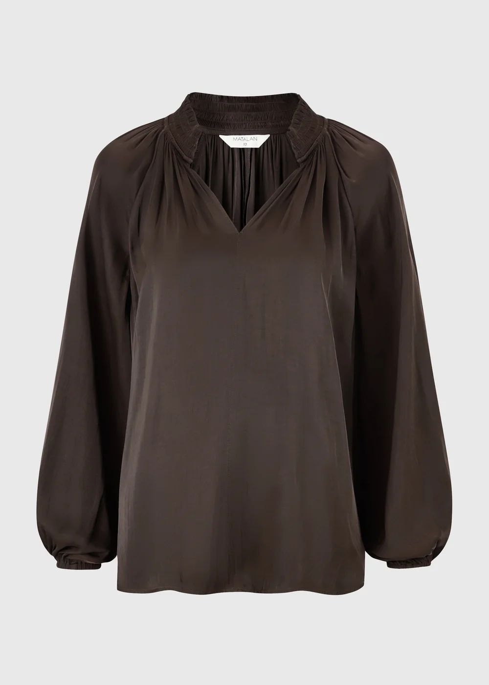 Brown Satin Popover Co Ord Blouse - 8 Image 5