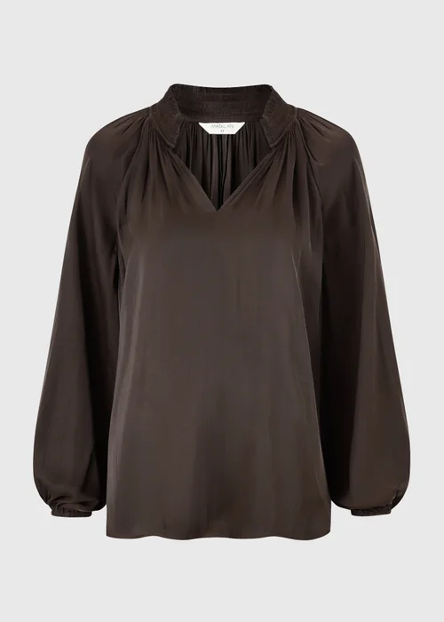 Brown Satin Popover Co Ord Blouse - 8 Image 5