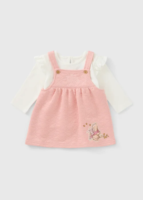 Baby Pink Winnie The Pooh Pinafore Set (Newborn-18 mnths) - Up to 1 Month Image 1