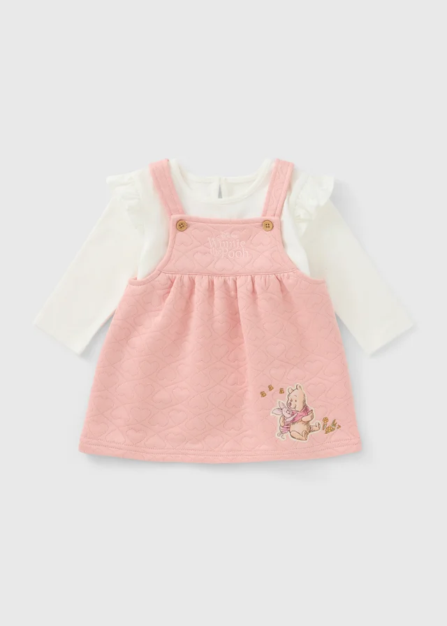 Baby Pink Winnie The Pooh Pinafore Set (Newborn-18 mnths)