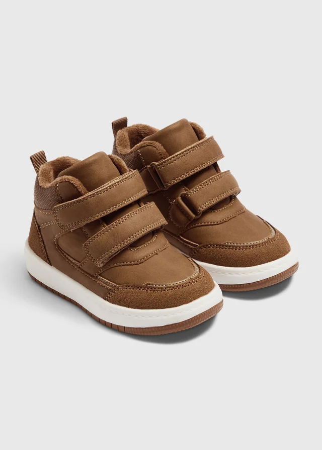 Boys Tan Double Strap High Top Boots (Younger 4-12)