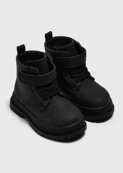 Boys Black Hiker Boots (Younger 4-12) - 4 Infants Image 1