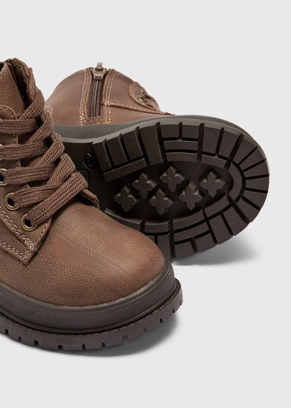 Boys Brown Hiker Boots (Younger 4-12) - 4 Infants Image 2