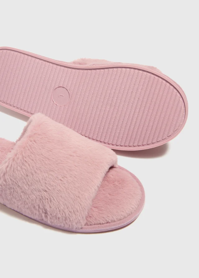 Pink Fur Slider Slippers