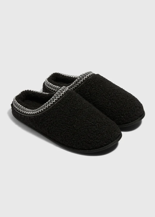 Black Borg Mule Slippers