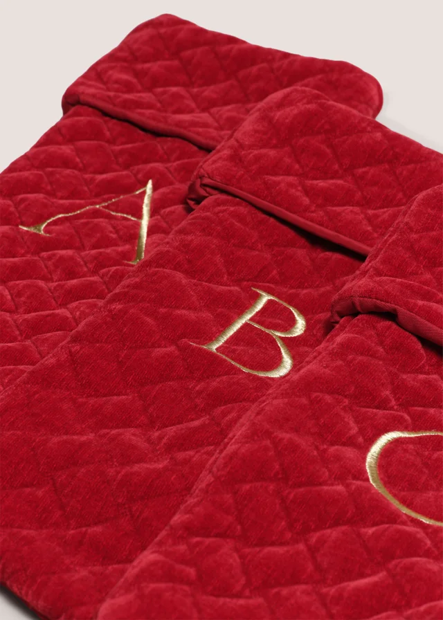 Red Alphabet Quilted Stocking