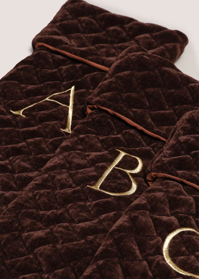 Brown Quilted Alphabet Stocking