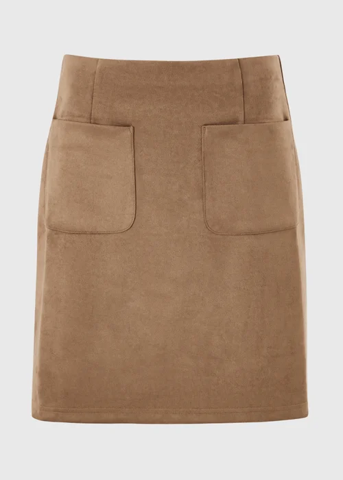 Tan Suedette Mini Skirt - 8 Image 4