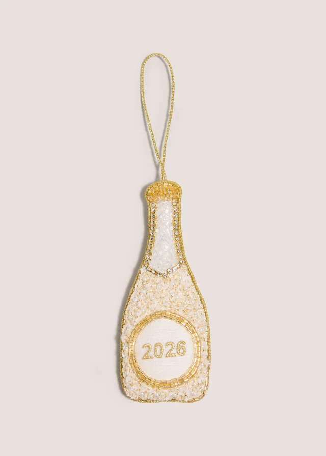 Cream Christmas Bottle Hanging Decoration