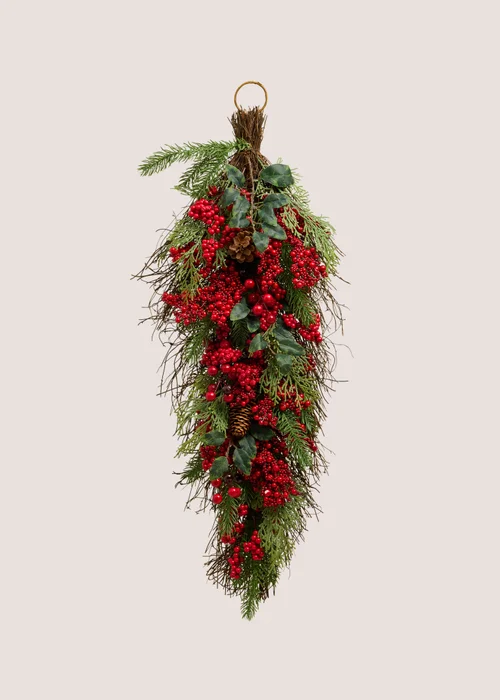 Red Hanging Wreath Image 1