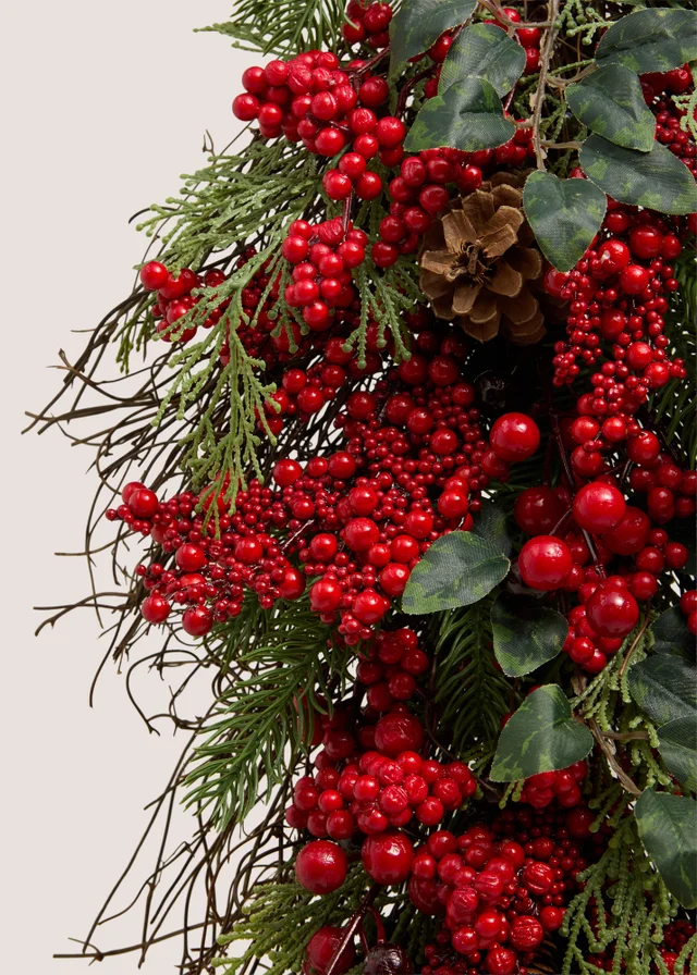 Red Hanging Wreath