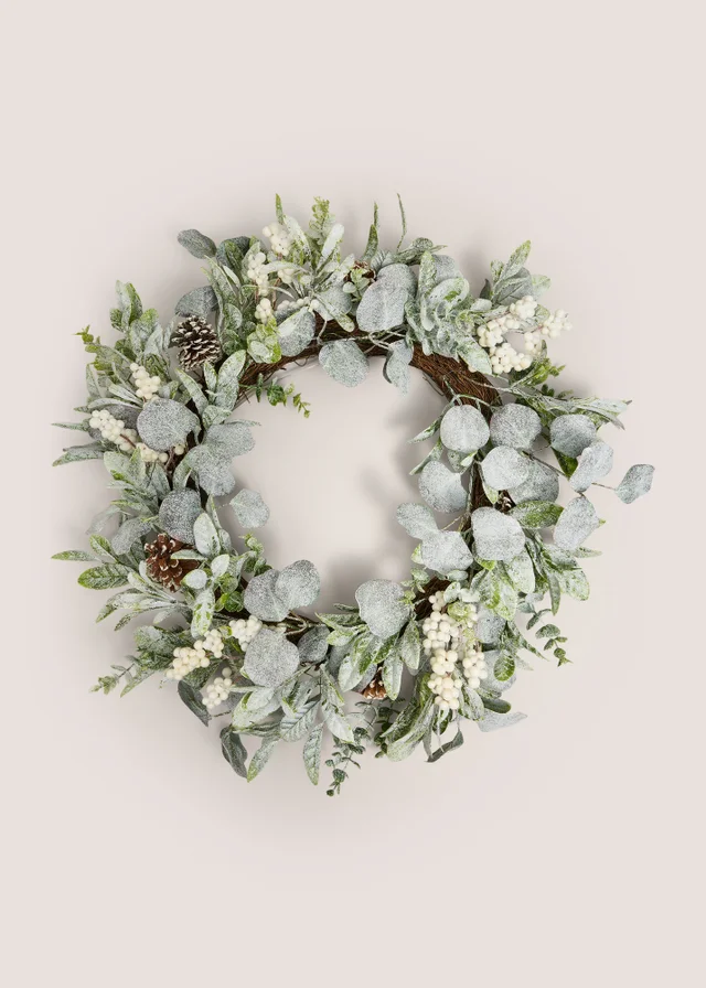 White Berry Pre-lit Christmas Wreath
